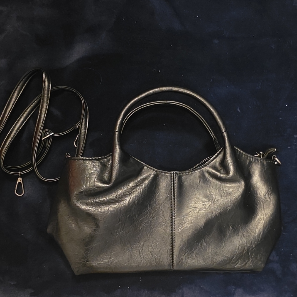 Boutique Black Leather Crossbody Handbag New